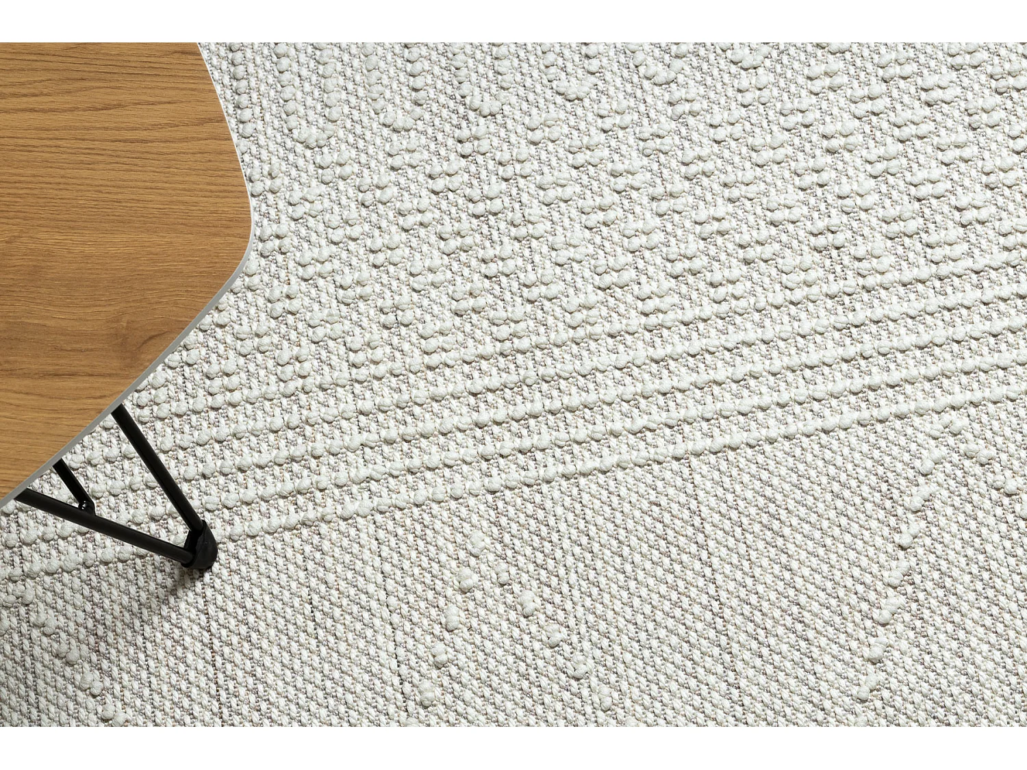 Vloerkleed NANO EM52A Diamanten, lus, platgeweven wit 180x270 cm