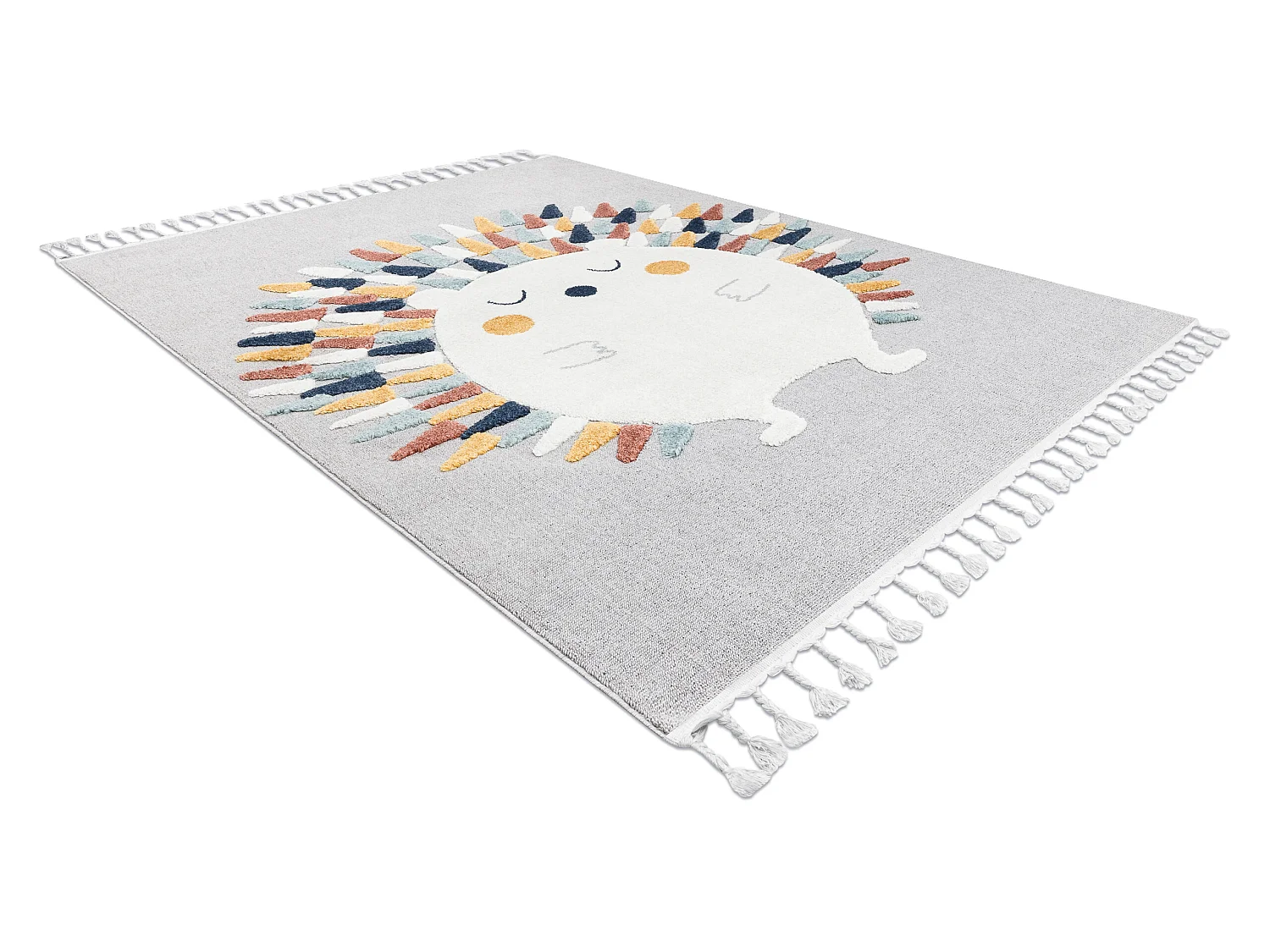 Tapis YOYO GD73 gris/blanc - Hérisson en peluche pour enfants, struct 120x170 cm