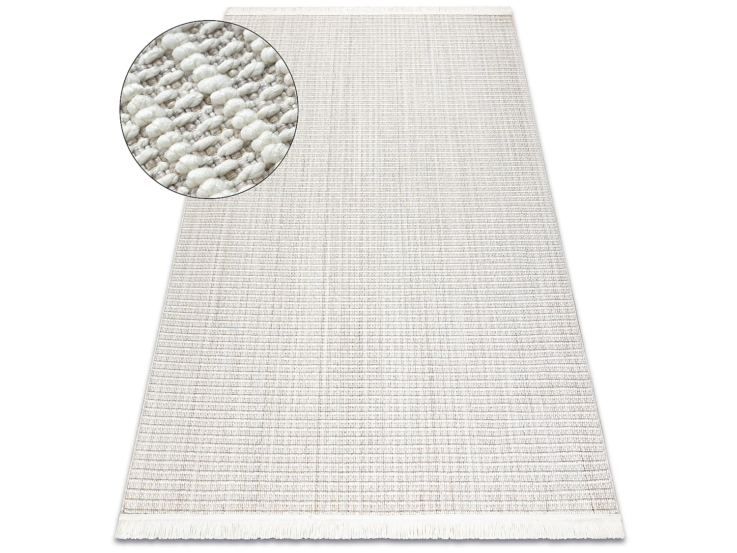 Tapis NANO FH72A Melange, bouclé, tissé plat blanc 200x290 cm