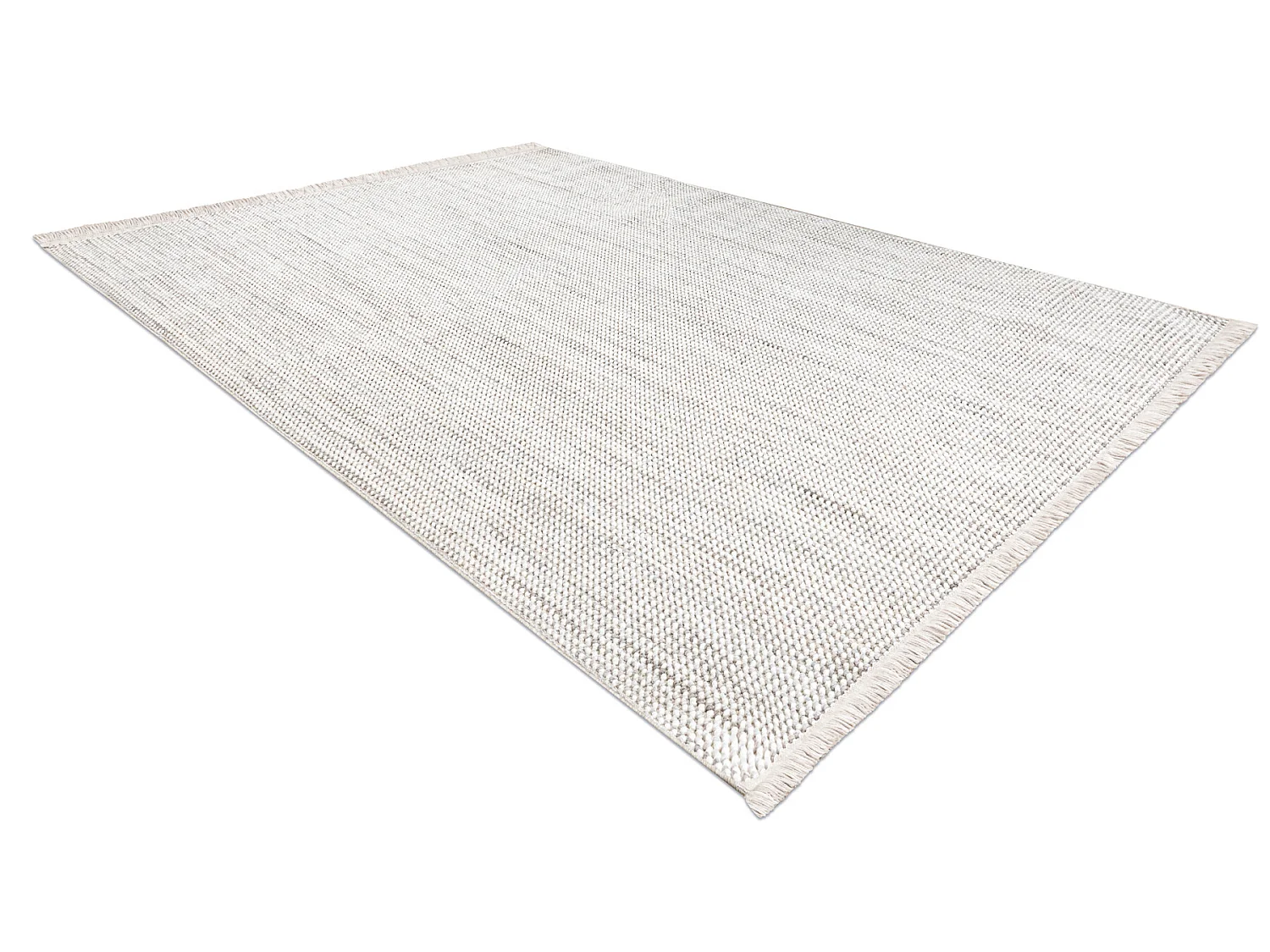 Vloerkleed NANO EO78B Melange, lus, platgeweven wit / grijs 80x150 cm