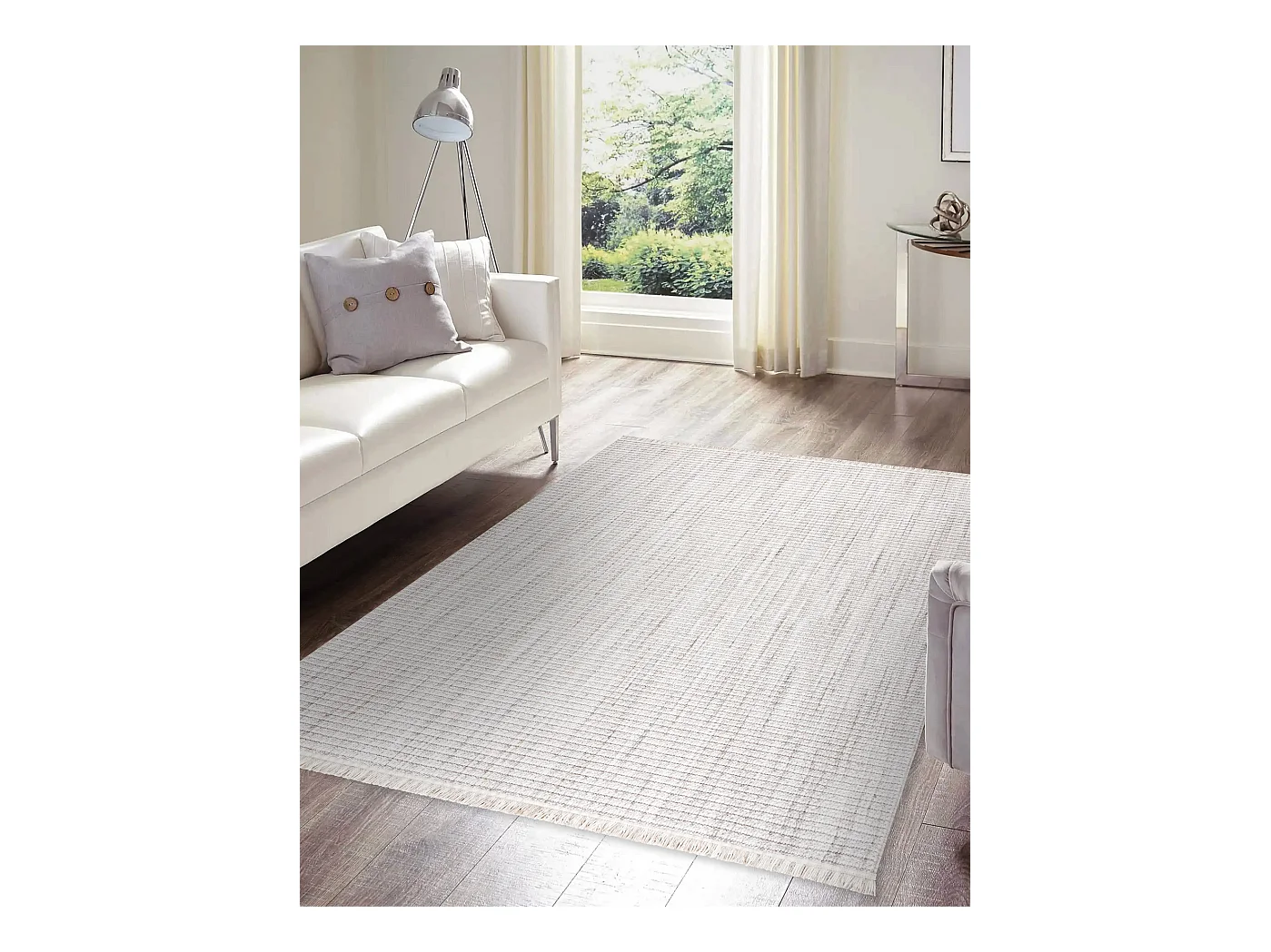 Vloerkleed NANO FH72A Melange, lus, platgeweven grijs 80x150 cm