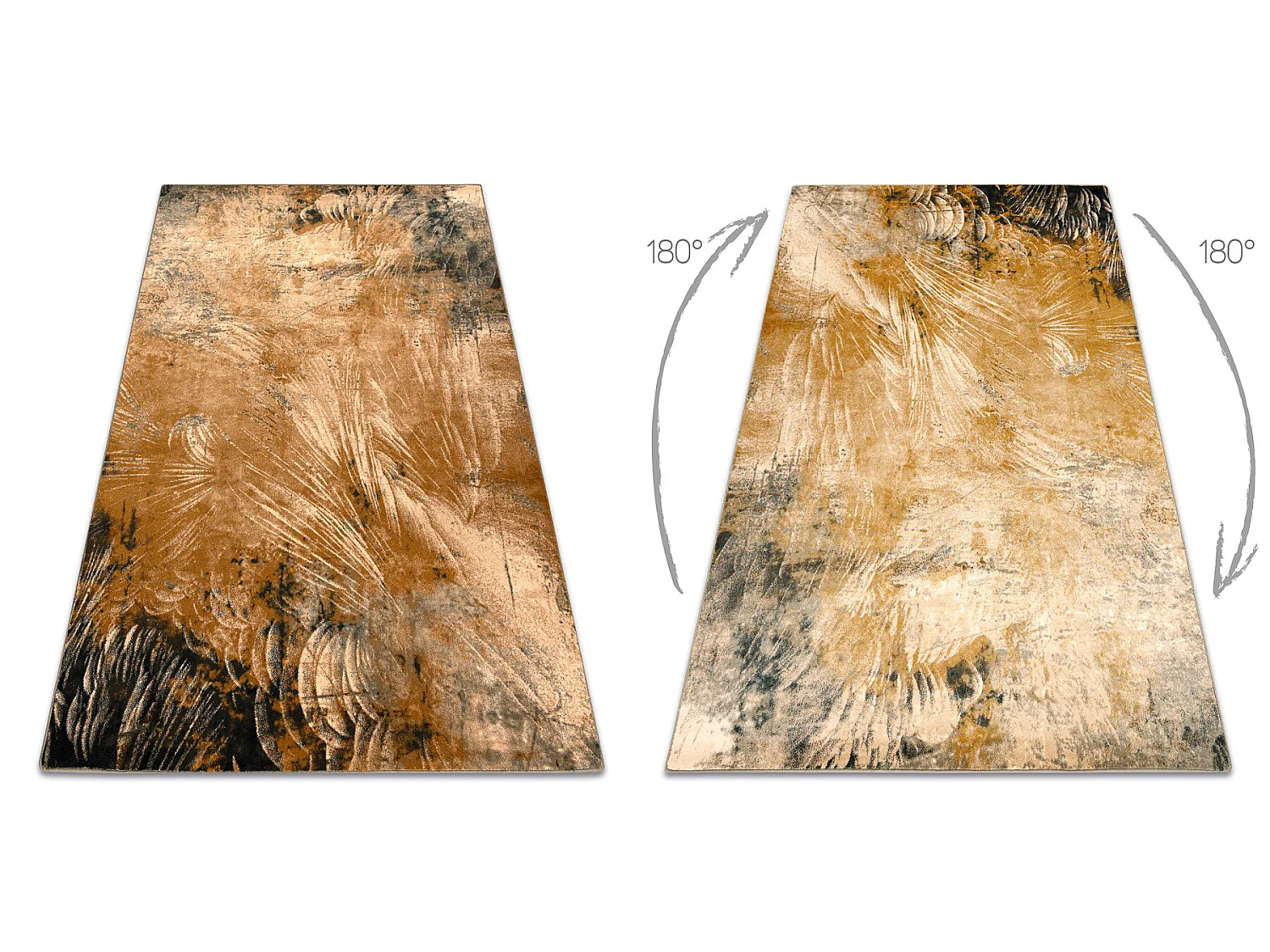 Tappeto di lana OMEGA Abu Astrazione camello 170x235 cm