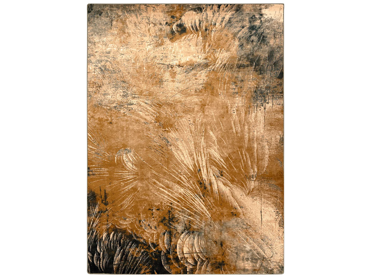 Tappeto di lana OMEGA Abu Astrazione camello 170x235 cm