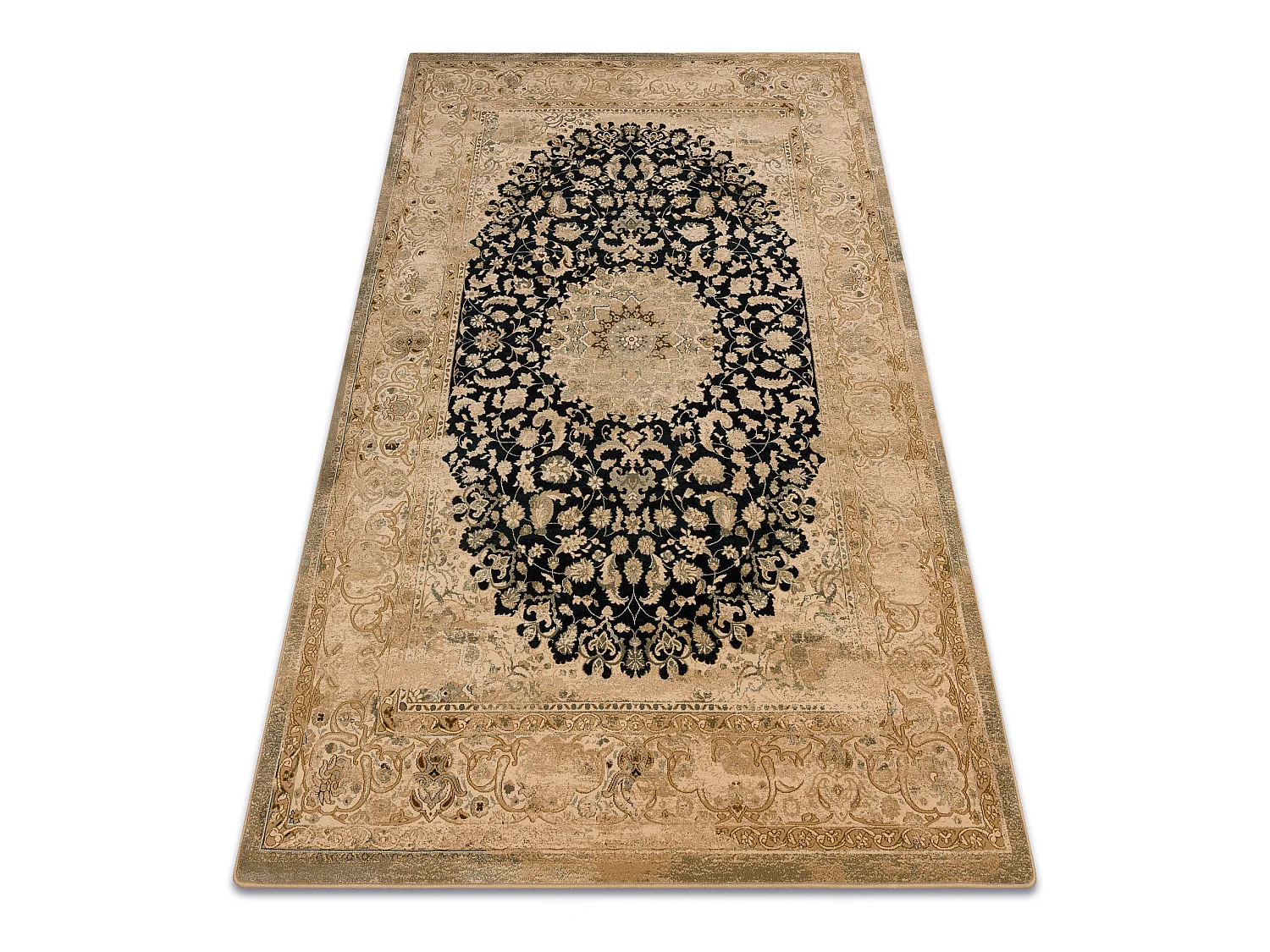 Tapis en laine SUPERIOR Piemonte Rosette beige / bleu foncé  235x350 cm