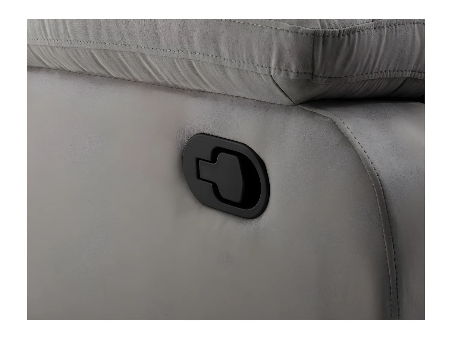 Canapé relax manuel 3 places avec 2 assises XXL Léo en microfibre - Gris - L193 x P93 x H96cm - Loungitude