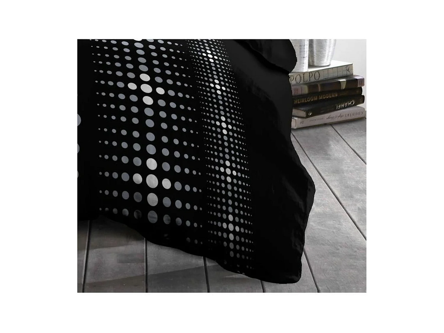 Set copripiumino in microfibra 220 x 240 cm e 2 federe 63 x 63 cm Nero