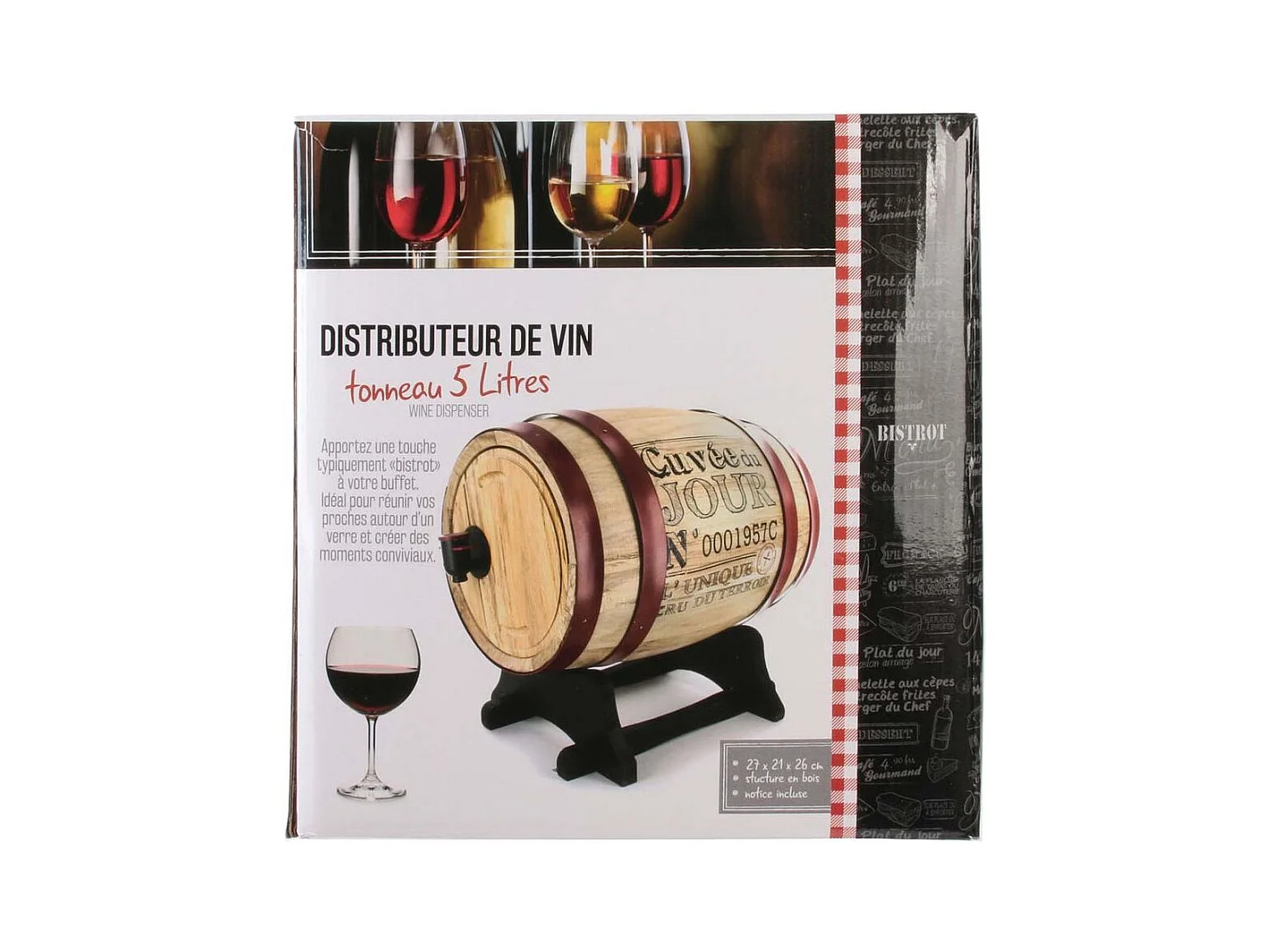 Distributore di vino a botte da 5 litri Bistrot