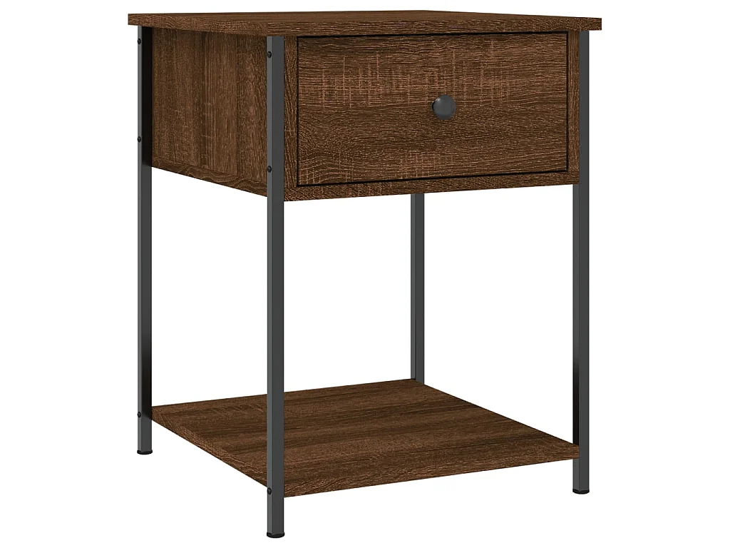 Table de chevet chêne marron 44x45x58 cm bois d'ingénierie
