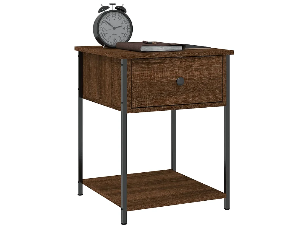 Table de chevet chêne marron 44x45x58 cm bois d'ingénierie