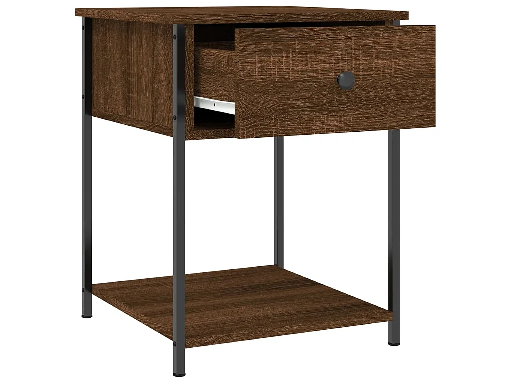 Table de chevet chêne marron 44x45x58 cm bois d'ingénierie