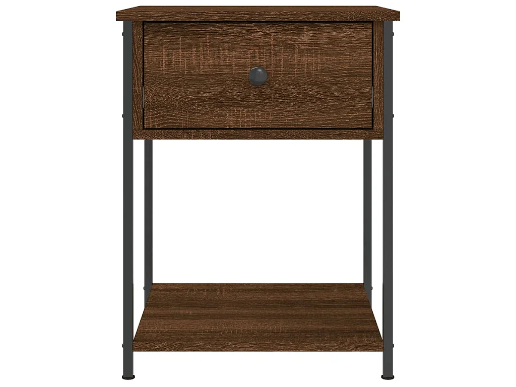 Table de chevet chêne marron 44x45x58 cm bois d'ingénierie