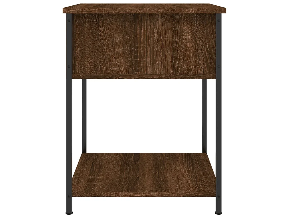 Table de chevet chêne marron 44x45x58 cm bois d'ingénierie
