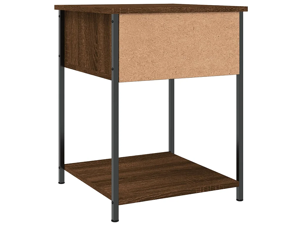 Table de chevet chêne marron 44x45x58 cm bois d'ingénierie