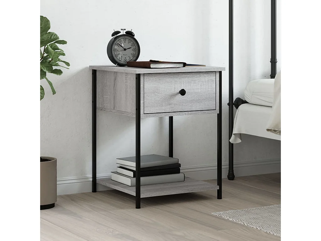 Table de chevet sonoma gris 44x45x58 cm bois d'ingénierie