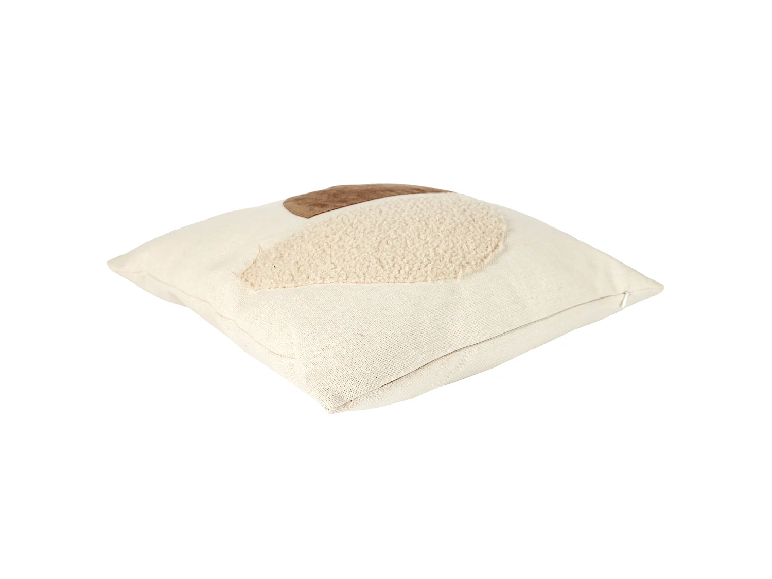 Coussin - HOME DECO FACTORY - Déhoussable - Bouclettes - Beige
