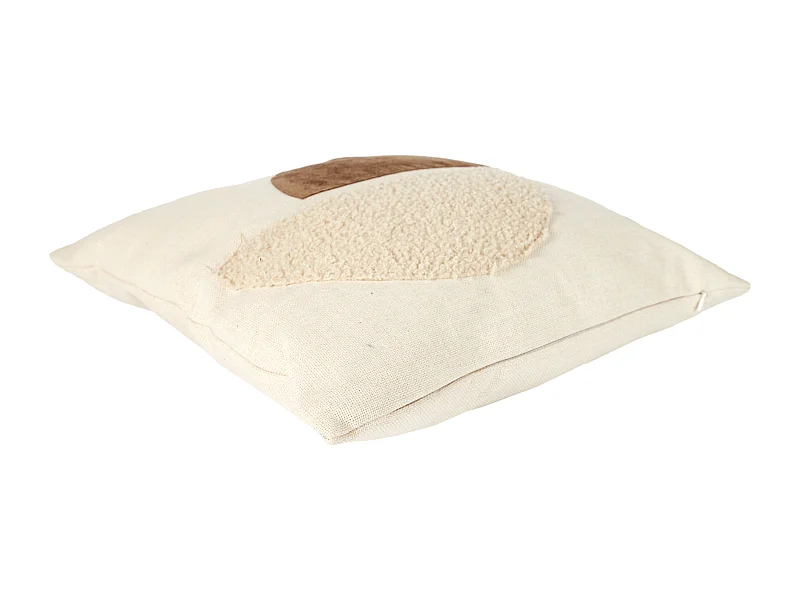 Coussin Taupe Irise Et Beige Bouclette 40x40cm Beige