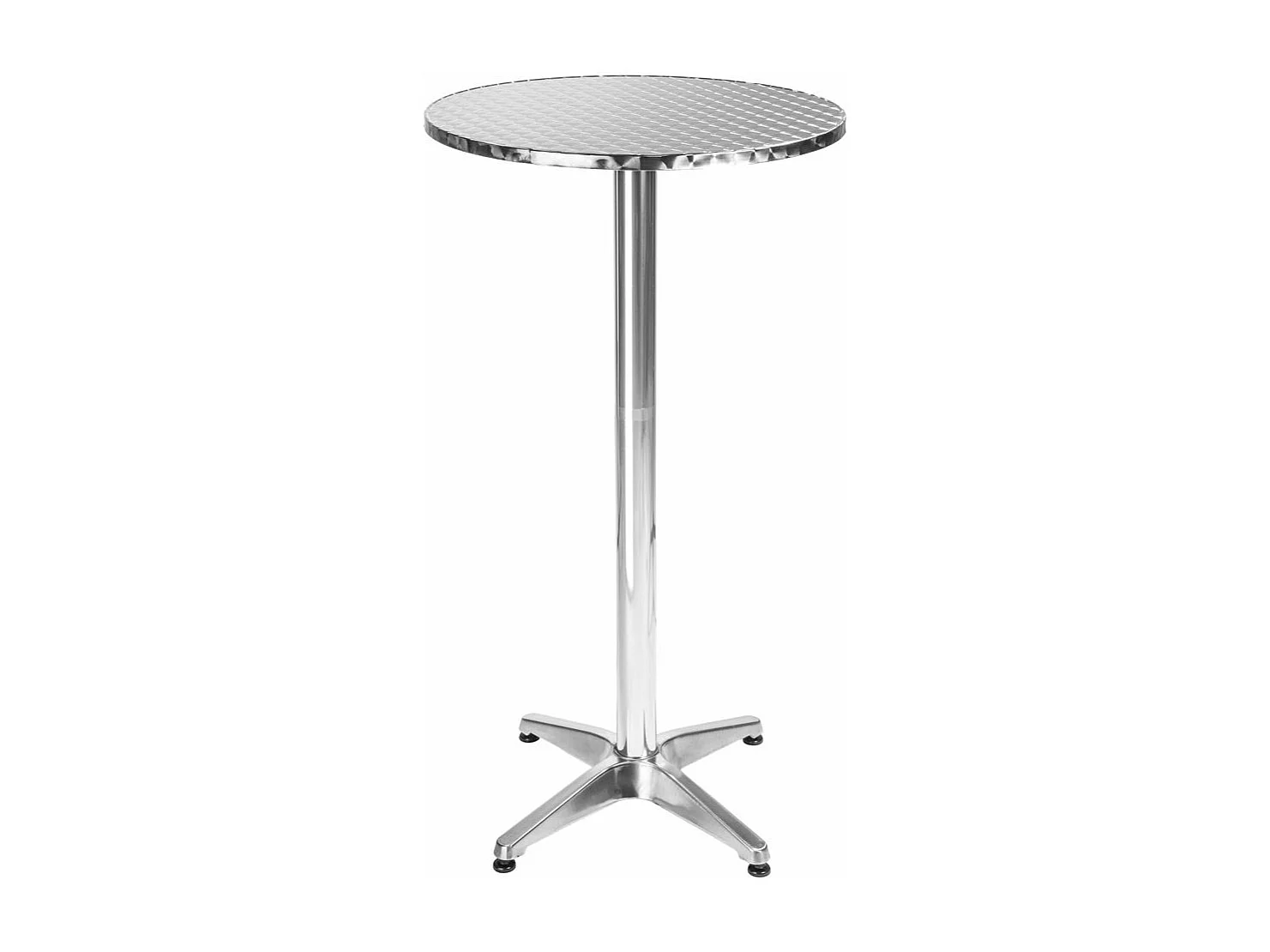 Mesa de pie de aluminio diámetro 60 cm diámetro patas 5,8 cm no plegable altura regulable 70/110 cm gris 2008192
