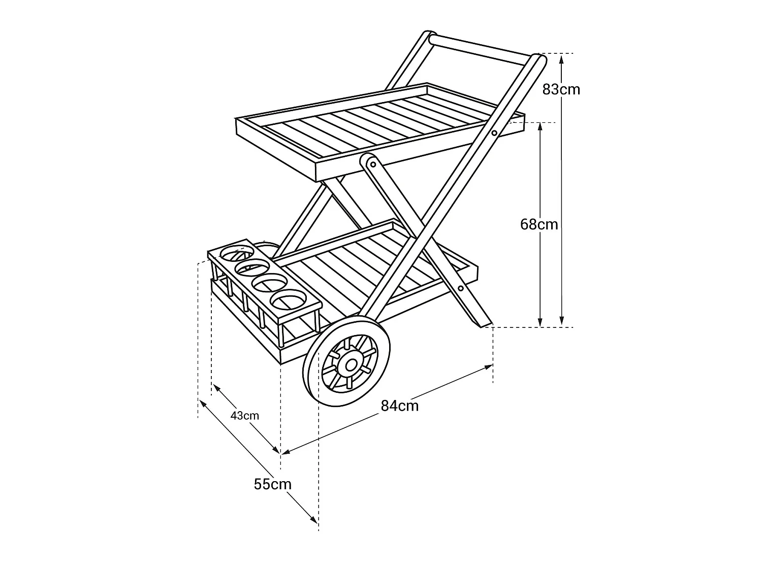 Desserte de jardin en teck LOMBOK - HAPPY GARDEN