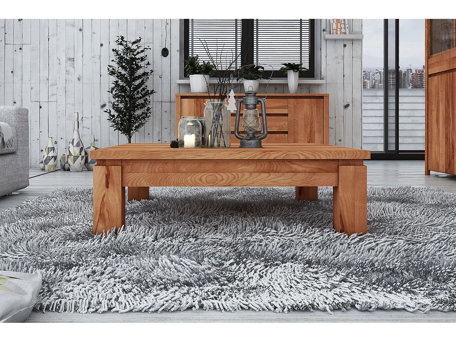 VINCI - Kaffeetisch 100 x 100 aus Kernbuche naturgeölt