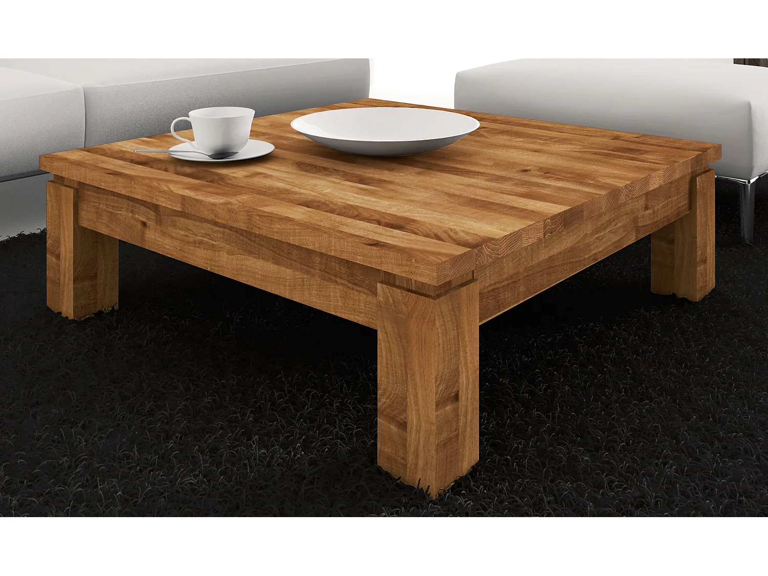 VINCI - Kaffeetisch 60 x 60 aus Wildeiche, naturgeölt