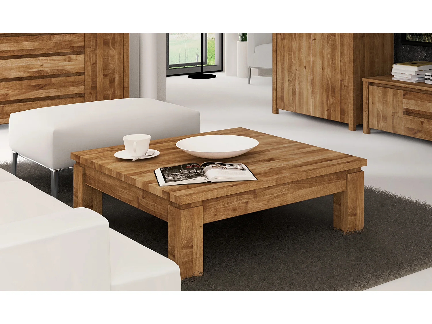 VINCI - Kaffeetisch 60 x 60 aus Wildeiche, naturgeölt