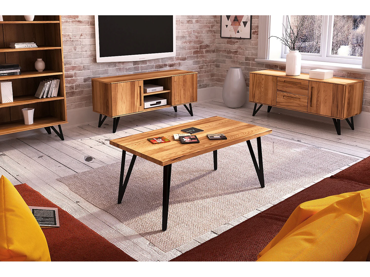 GOLO - Kaffeetisch 60 x 80 aus Kernbuche naturgeölt