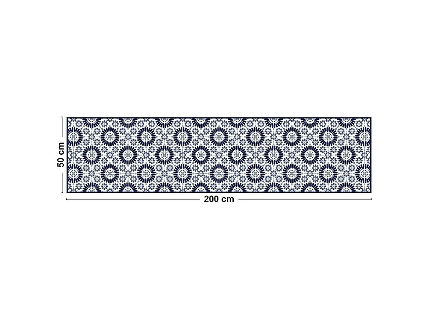 Tapis antidérapant - Marsiho - vinyle - int./ext. - Bleu - 50x200cm