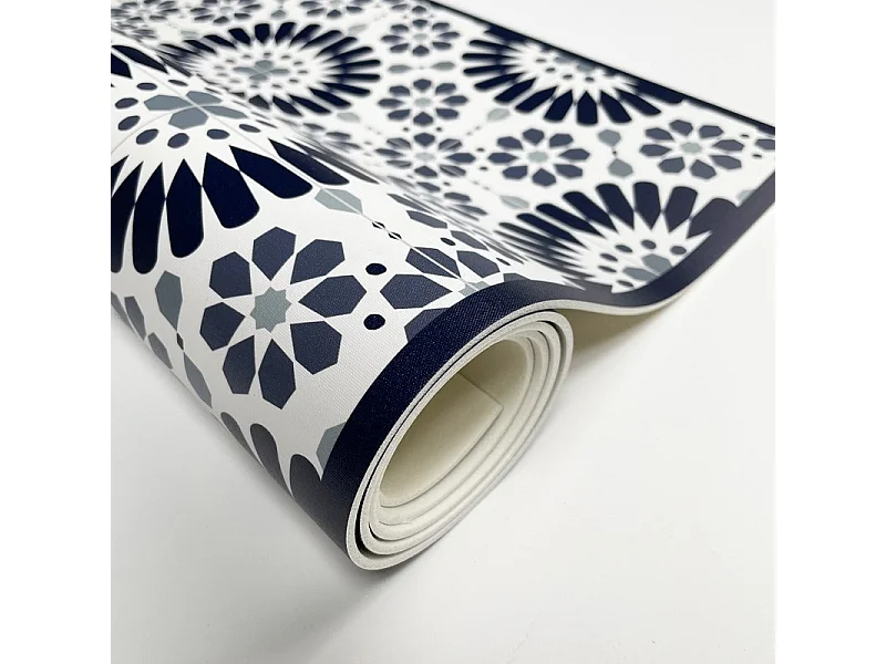 Tapis antidérapant - Marsiho - vinyle - int./ext. - Bleu - 50x200cm