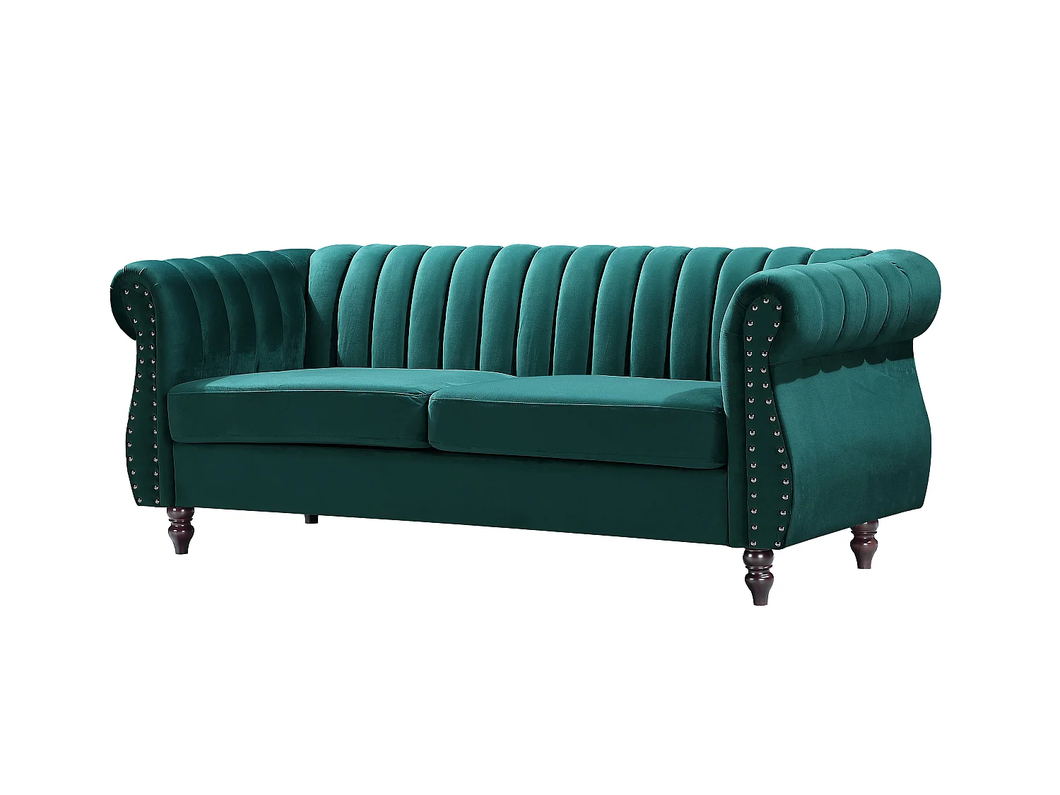 Divani Chesterfield 3 posti e 2 posti in Velluto Verde smeraldo - TRUMBO