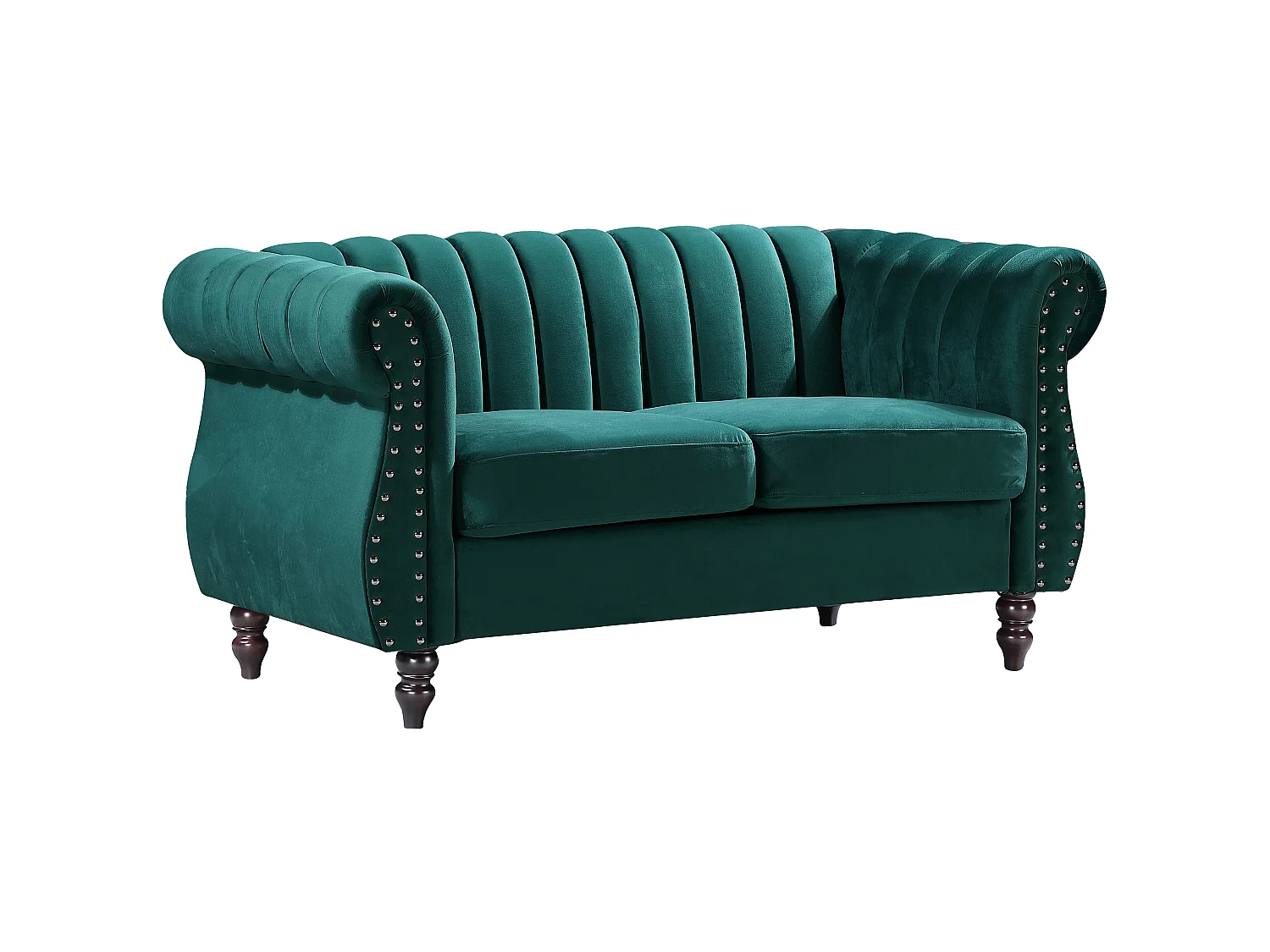 Divani Chesterfield 3 posti e 2 posti in Velluto Verde smeraldo - TRUMBO