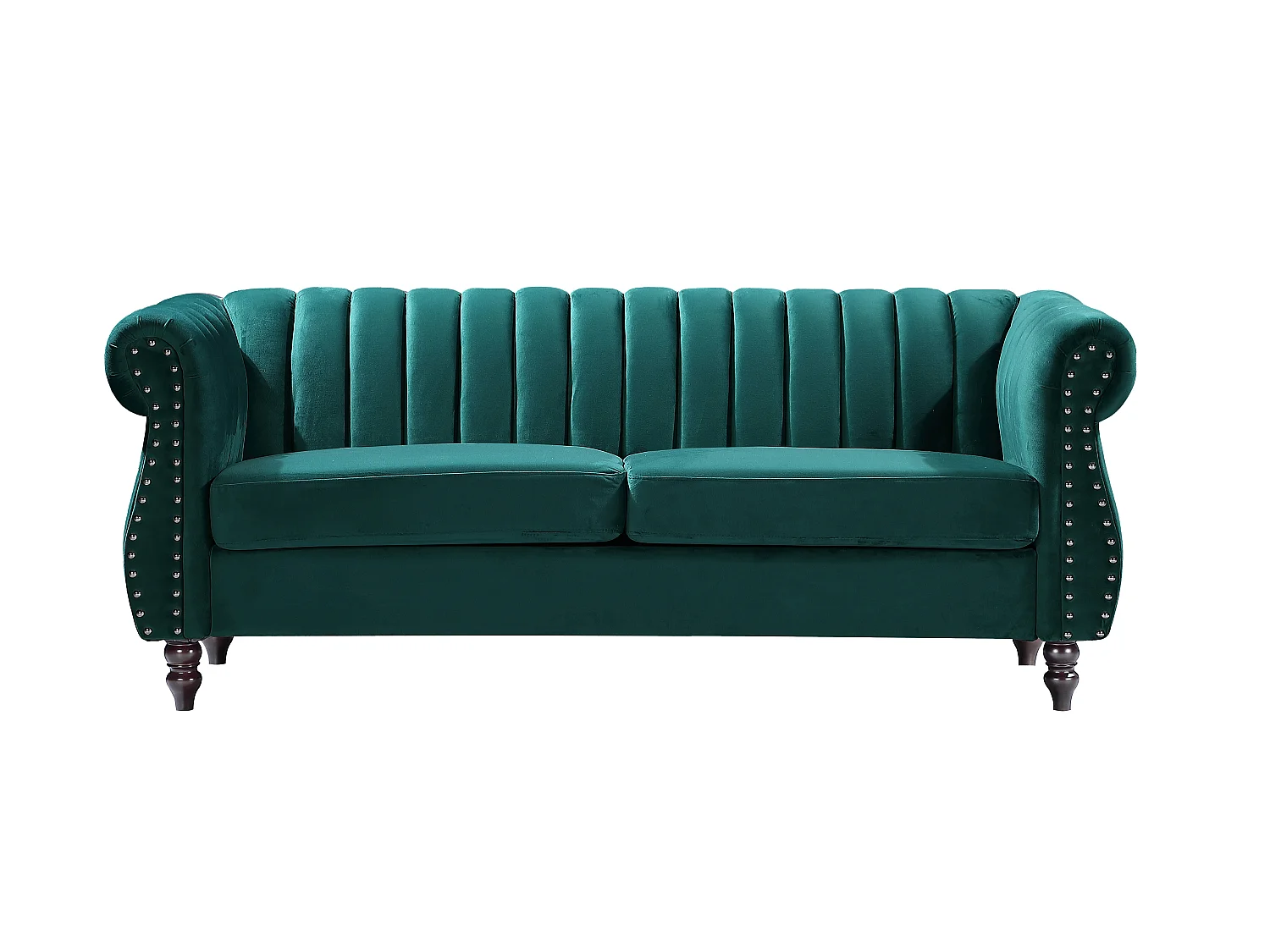 Divani Chesterfield 3 posti e 2 posti in Velluto Verde smeraldo - TRUMBO