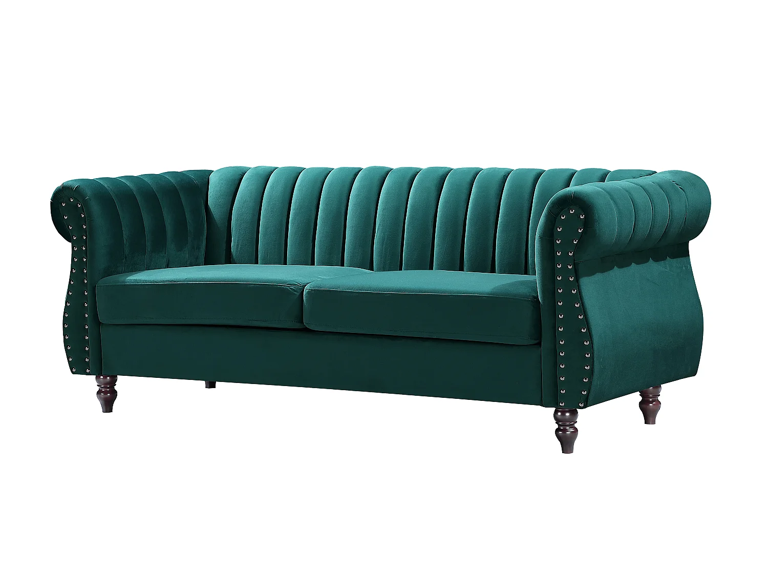Tweezits- en driezits-Chesterfield-banken van smaragdgroen velours TRUMBO