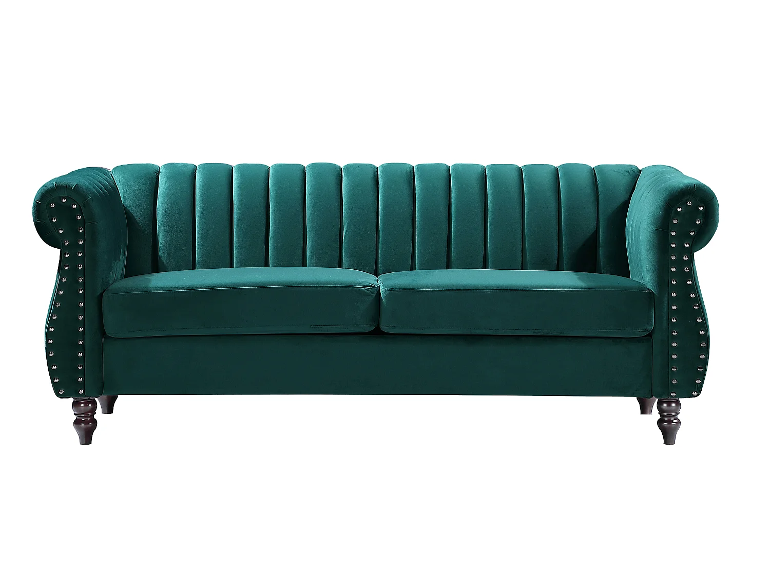 Tweezits- en driezits-Chesterfield-banken van smaragdgroen velours TRUMBO
