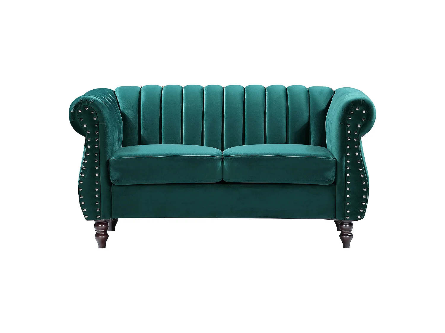 Tweezits- en driezits-Chesterfield-banken van smaragdgroen velours TRUMBO