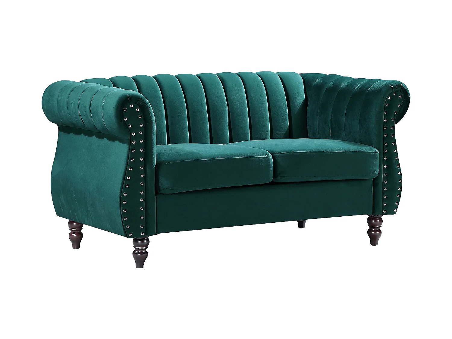 Tweezits- en driezits-Chesterfield-banken van smaragdgroen velours TRUMBO