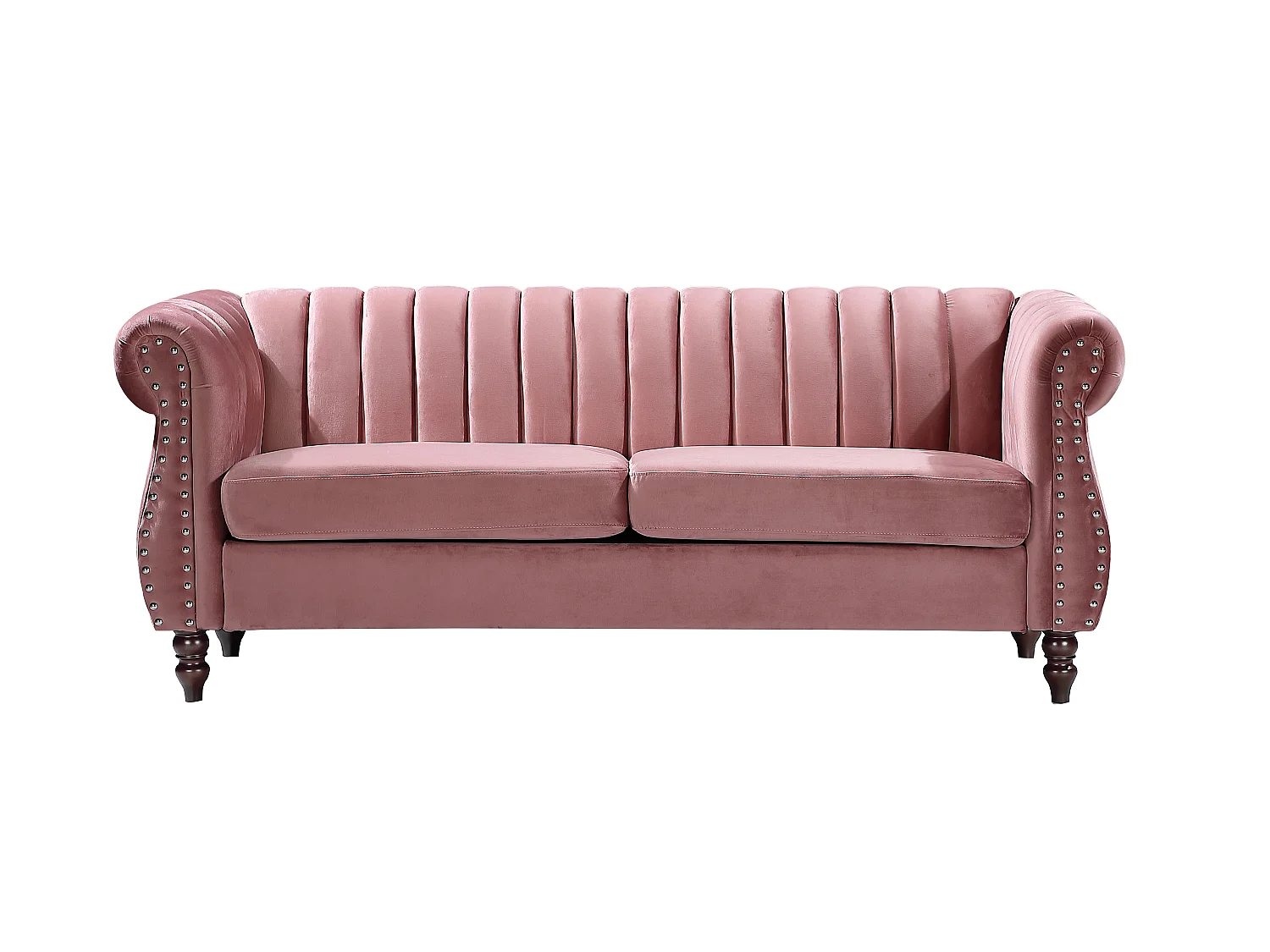 Divani Chesterfield 3 posti e 2 posti in Velluto Rosa antico - TRUMBO