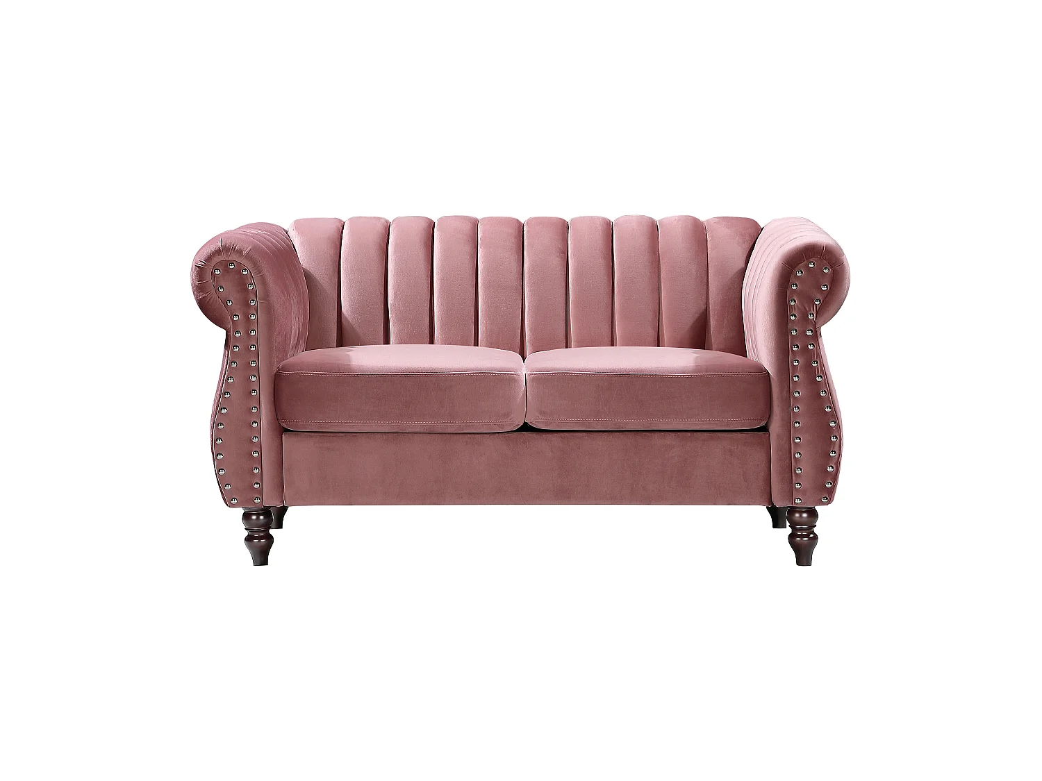 Divani Chesterfield 3 posti e 2 posti in Velluto Rosa antico - TRUMBO
