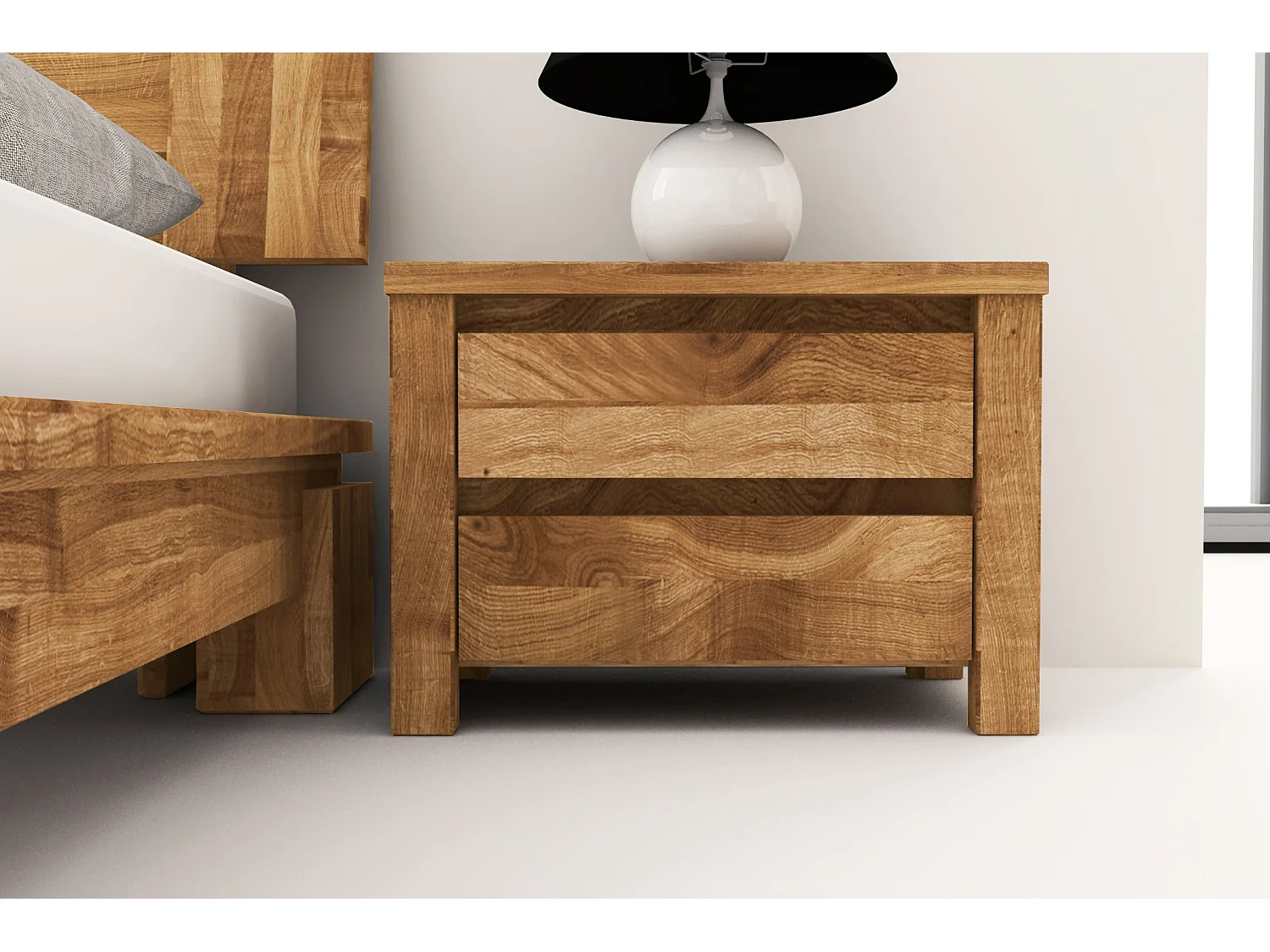 VINCI - Nachttisch  aus Wildeiche, naturgeölt