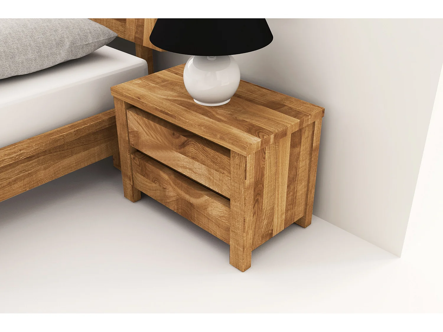 VINCI - Nachttisch  aus Wildeiche, naturgeölt