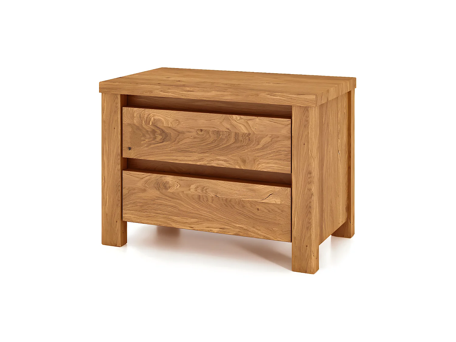 VINCI - Table de nuit en chêne sauvage, finition à l'huile naturelle