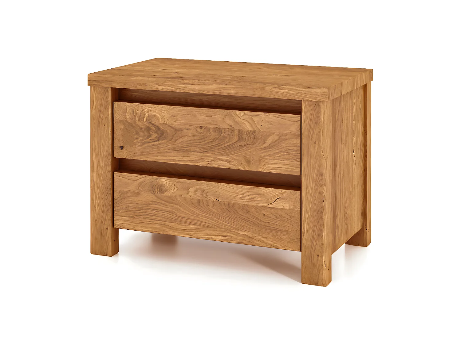 VINCI - Table de nuit en chêne sauvage, finition à l'huile naturelle
