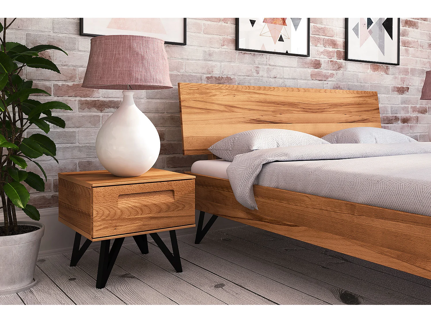 GOLO - Nachttisch  aus Kernbuche, naturgeölt