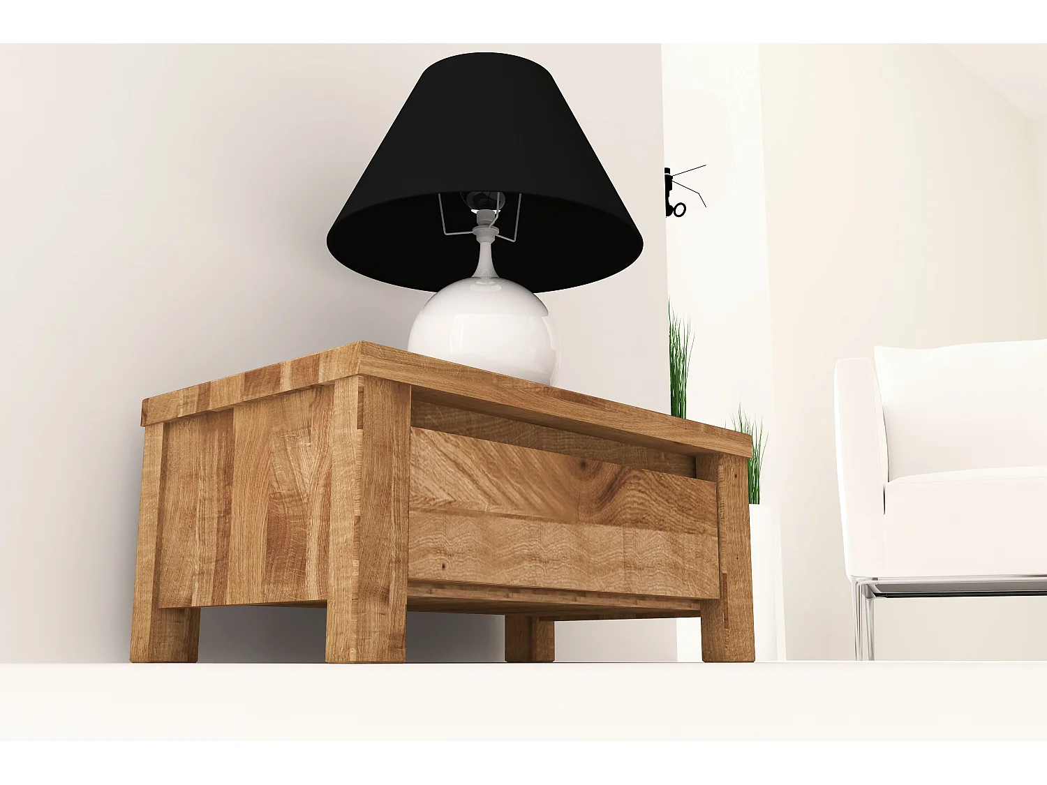 VINCI - Nachttisch  aus Wildeiche, naturgeölt