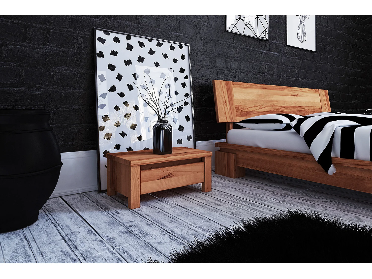 VINCI - Nachttisch  aus Kernbuche, naturgeölt