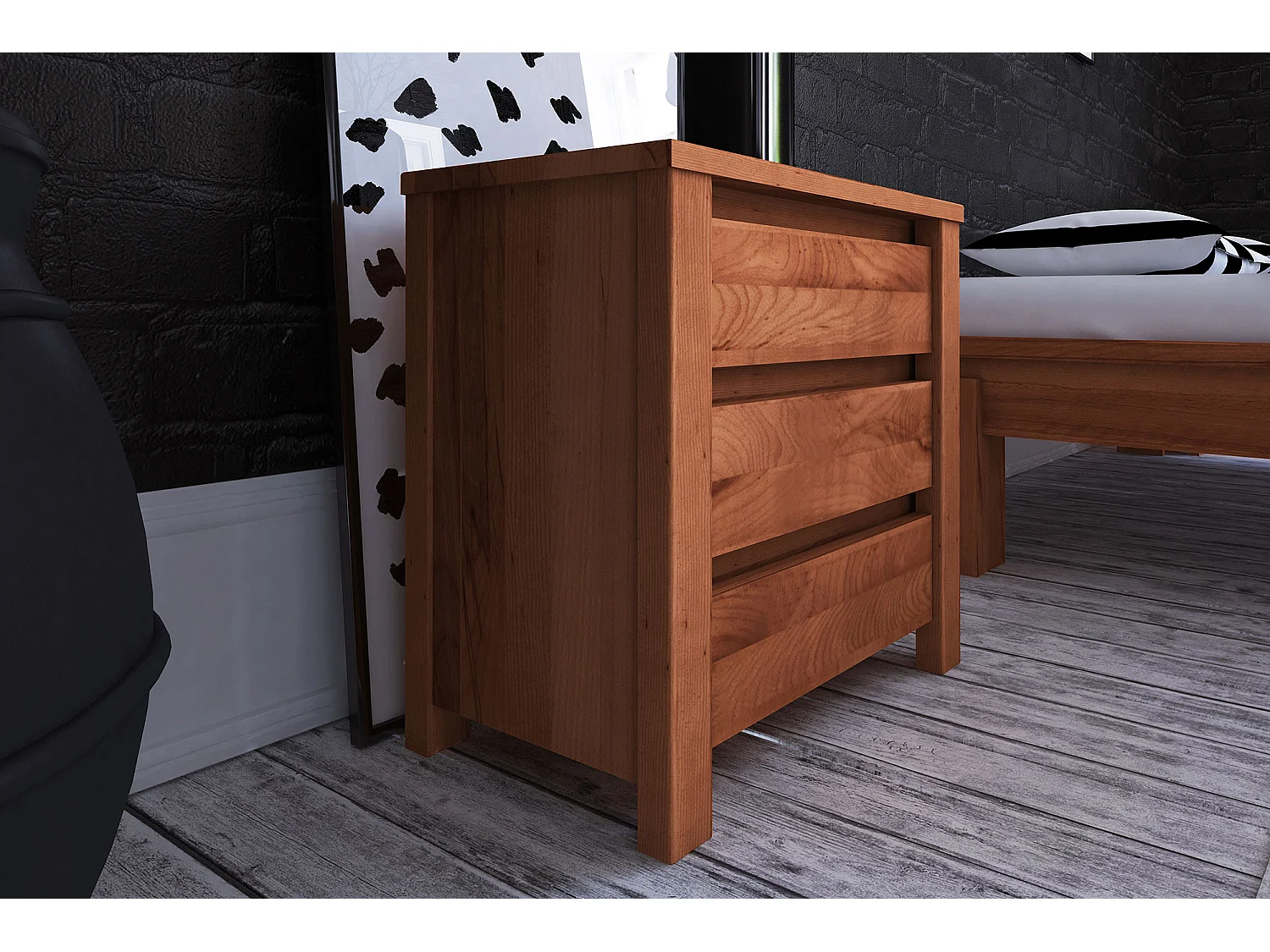 VINCI - Nachttisch  aus Kernbuche, naturgeölt