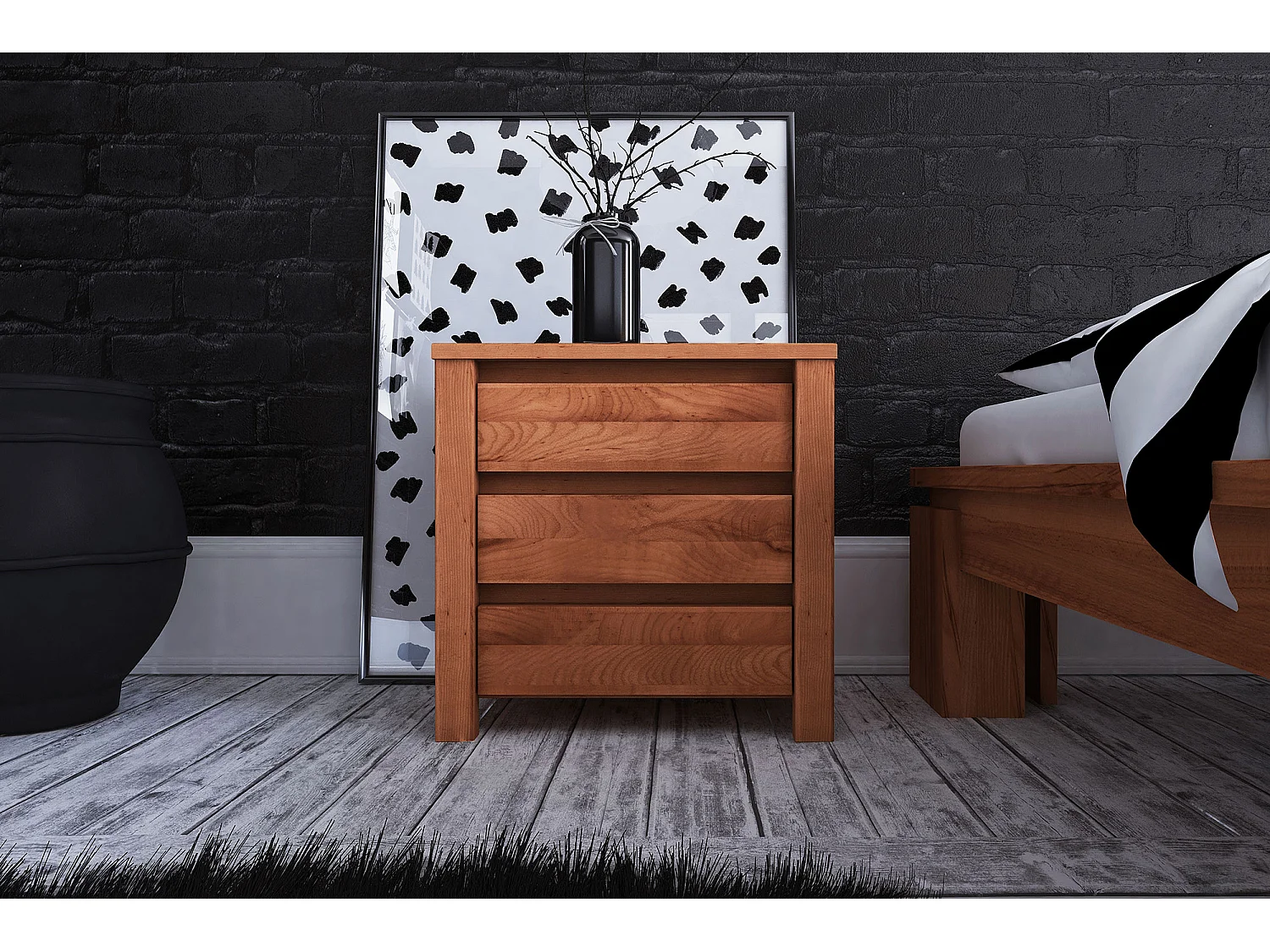 VINCI - Nachttisch  aus Kernbuche, naturgeölt