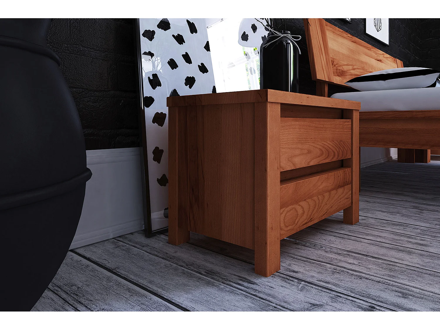 VINCI - Nachttisch  aus Kernbuche, naturgeölt