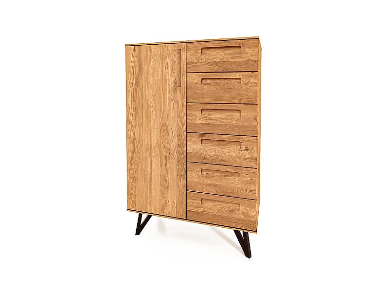 GOLO - Kommode 100% aus massivem Holz aus Wildeiche, naturgeölt