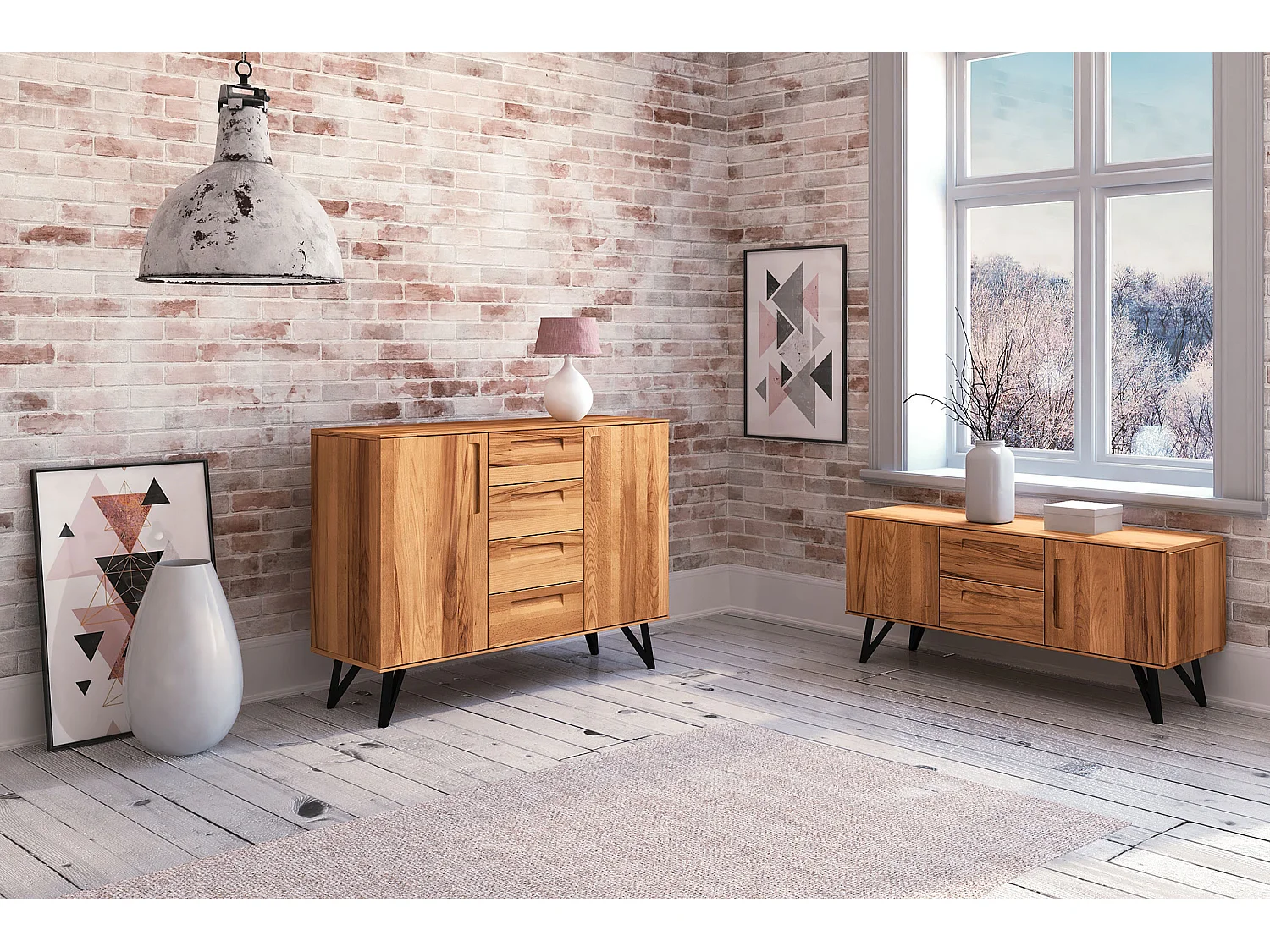 GOLO - Kommode 100% aus massivem Holz aus Kernbuche, naturgeölt