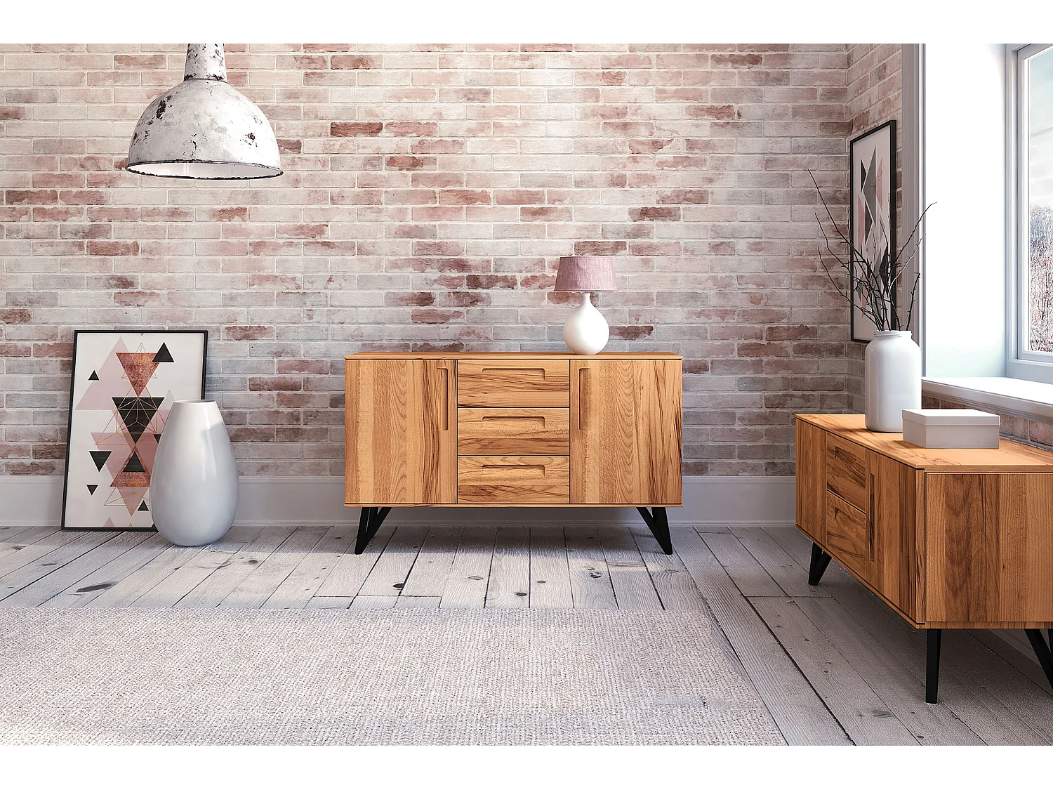 GOLO - Kommode 100% aus massivem Holz aus Kernbuche, naturgeölt